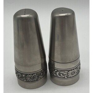 VTG Stanley Roberts 3.5" Salt & Pepper Shakers 18-8 Velvet Stainless- Soft Touch